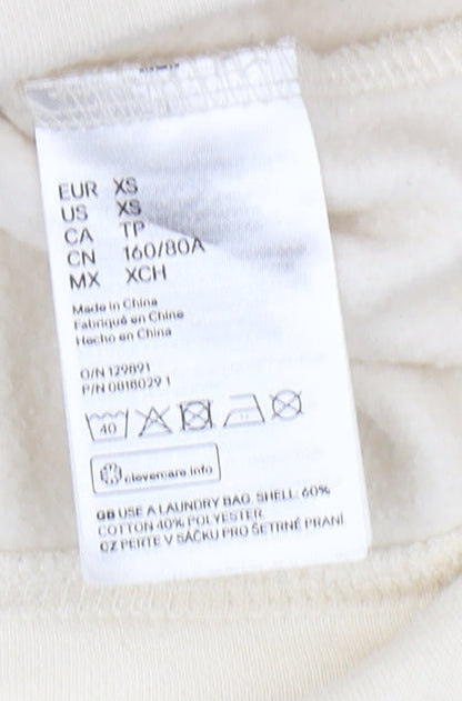 H&M Women’s Ivory XS Pullover Sweatshirt Button Accents