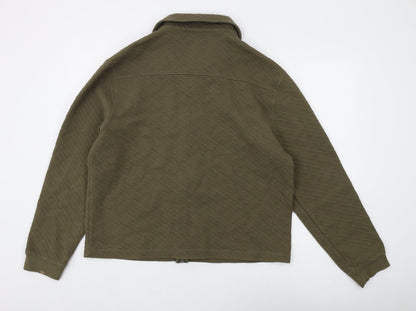 Mens UK Size L River Island Green Full Zip Sweatshirt