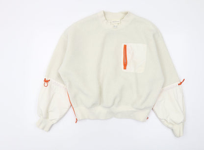 H&M Women’s Ivory Pullover Sweatshirt, Size 12