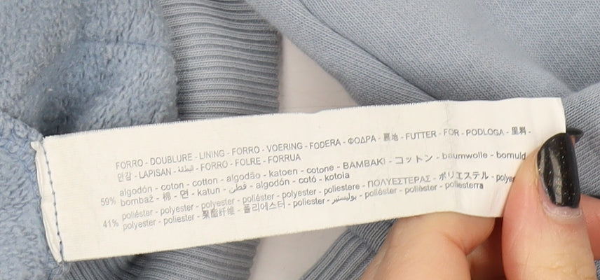 Zara Men's Blue Pullover Hoodie, Size M, Autumn Style