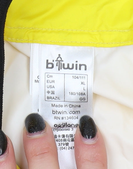 b'twin Men's Yellow Cycling Windbreaker Jacket XL