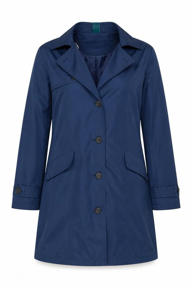 Womens UK Size 14 Amber Blue Overcoat