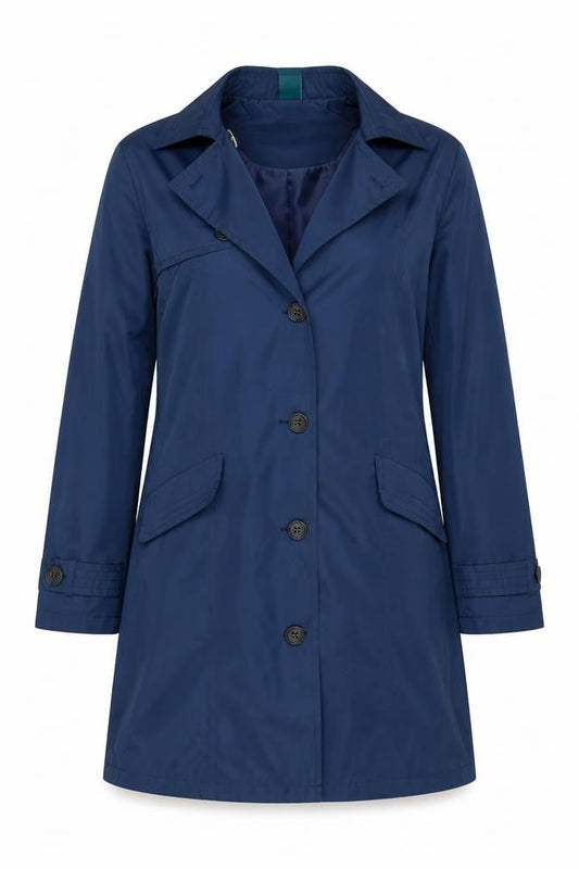 Womens UK Size 14 Amber Blue Overcoat
