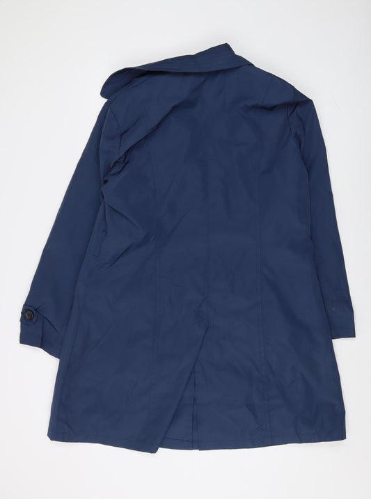 Amber Women's Blue Mid-Length Overcoat - Size 14
