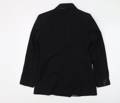 Topshop Women's Black Double-Breasted Blazer, Size 10