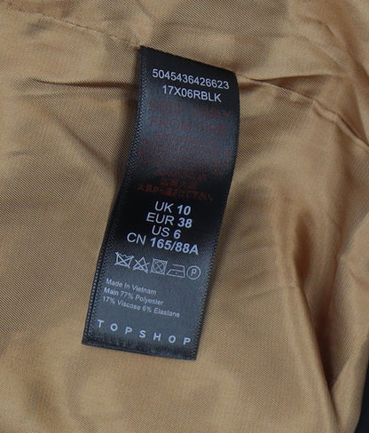 Topshop Women's Black Double-Breasted Blazer, Size 10