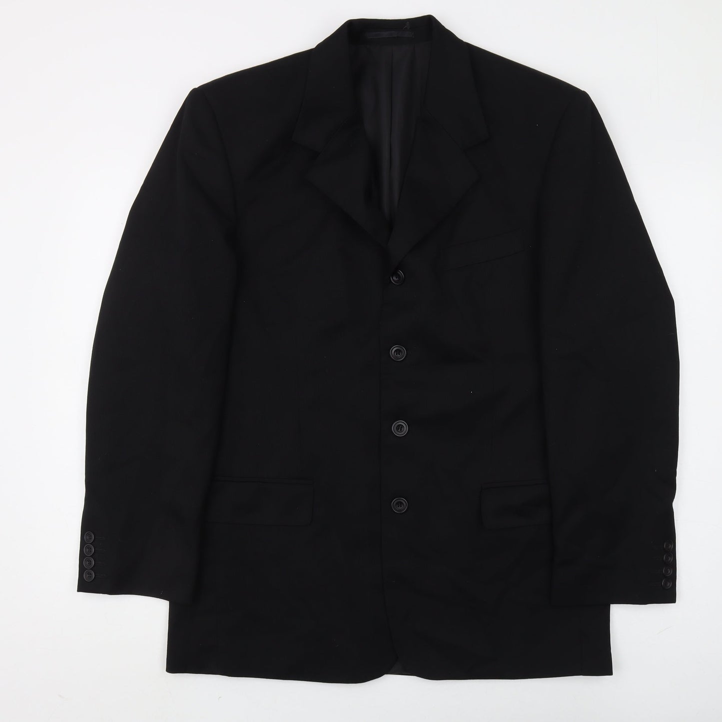 Revere Men's Black Blazer, Regular Fit, Size 38R