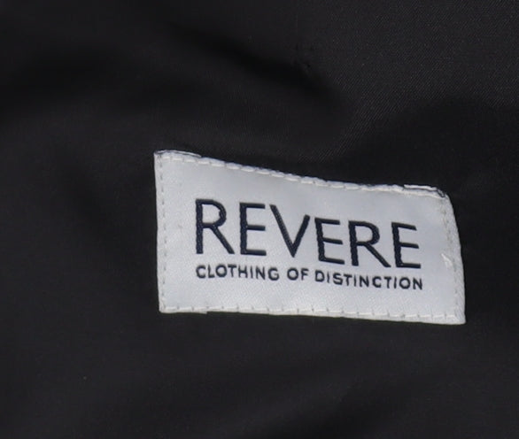 Revere Men's Black Blazer, Regular Fit, Size 38R