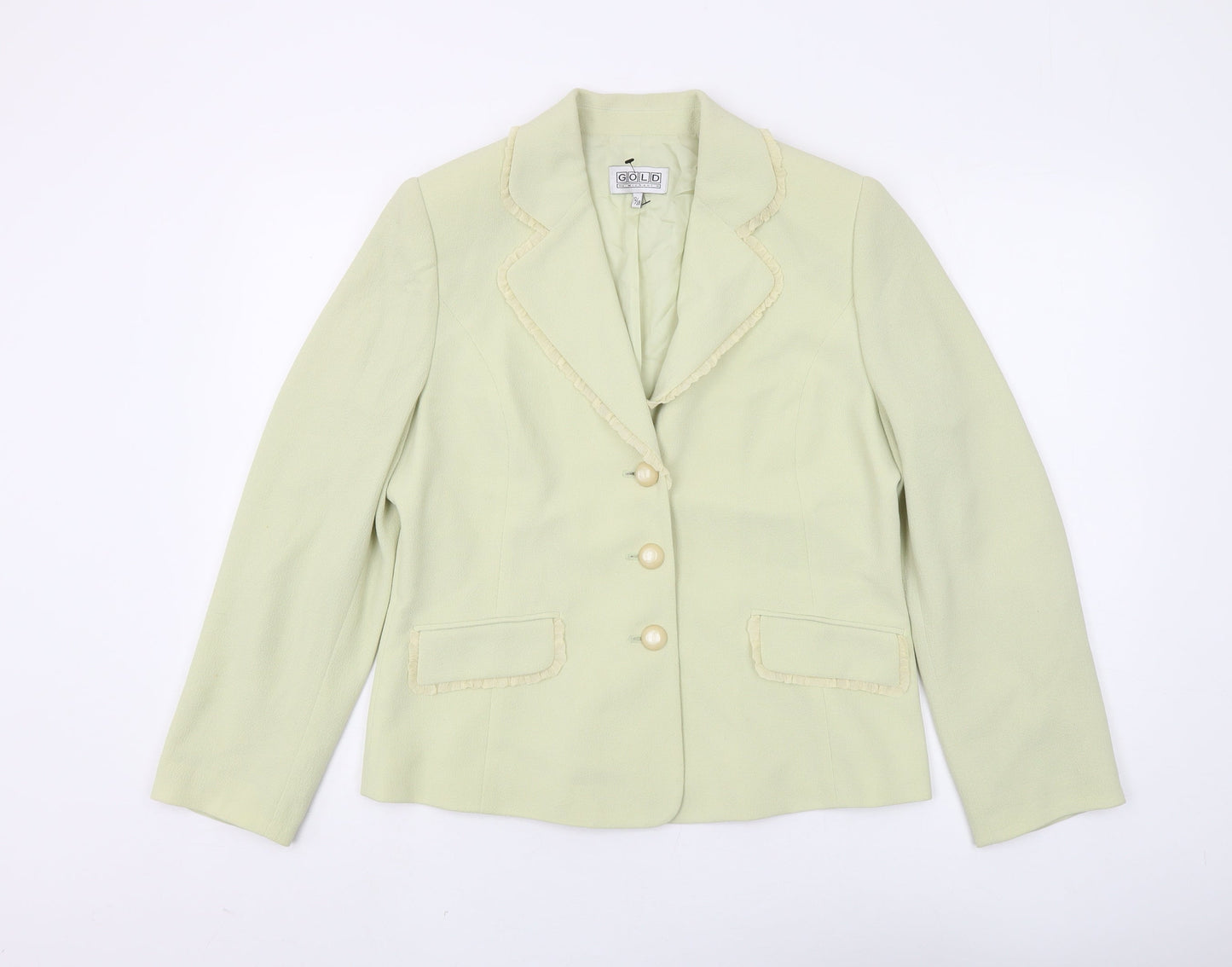 Womens UK Size 12 GOLD by Michael H Regular Green Suit Jacket