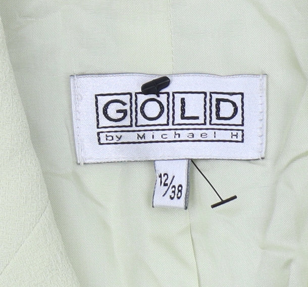 Womens UK Size 12 GOLD by Michael H Regular Green Suit Jacket