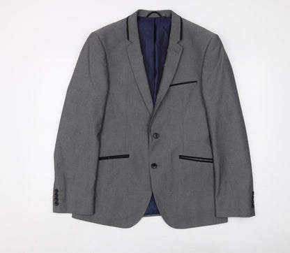 Mens UK Size 40 Burton Regular Grey Suit Jacket