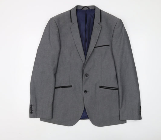 Mens UK Size 40 Burton Regular Grey Suit Jacket