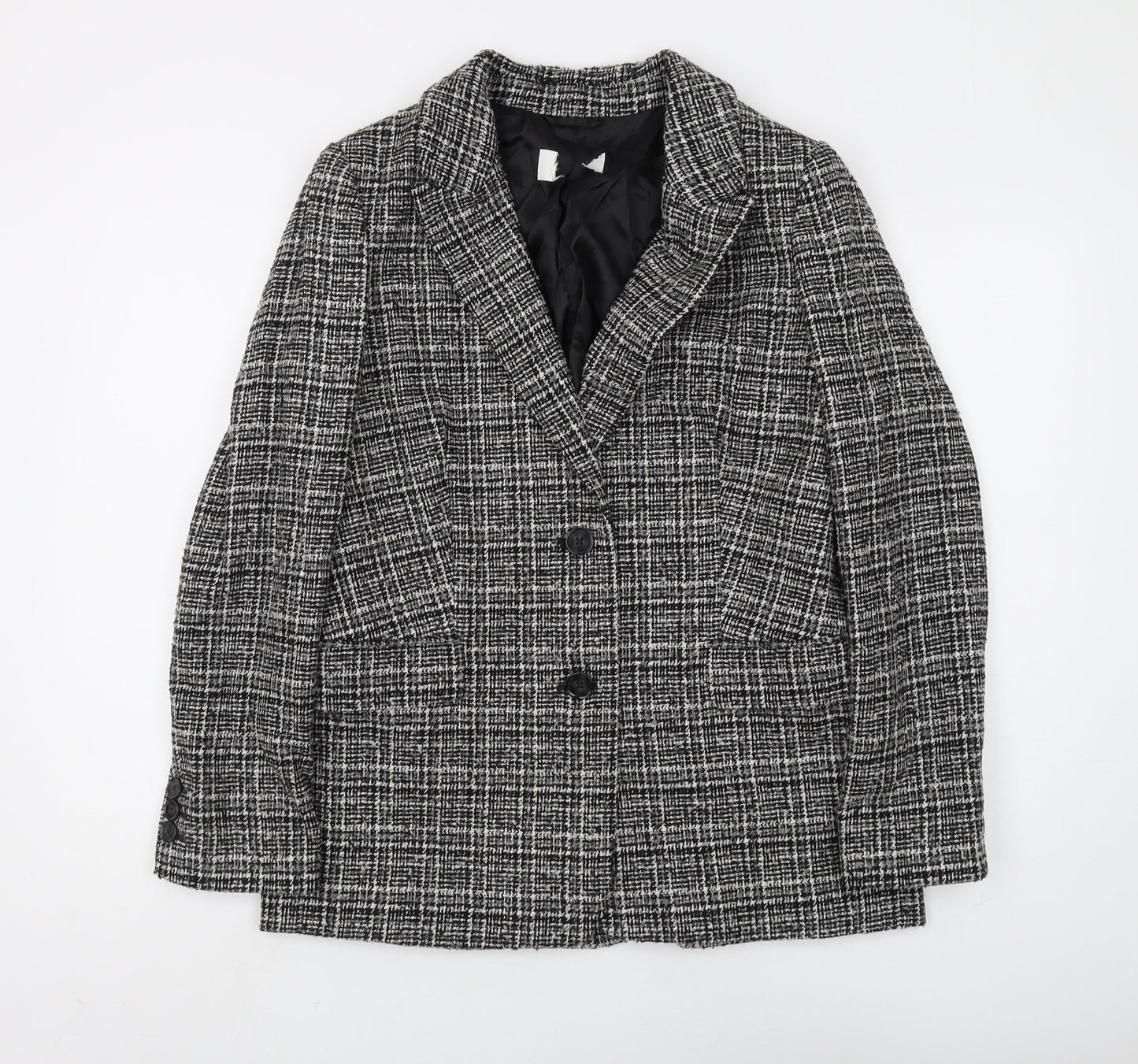 Marks and Spencer Women's Black Plaid Suit Jacket
