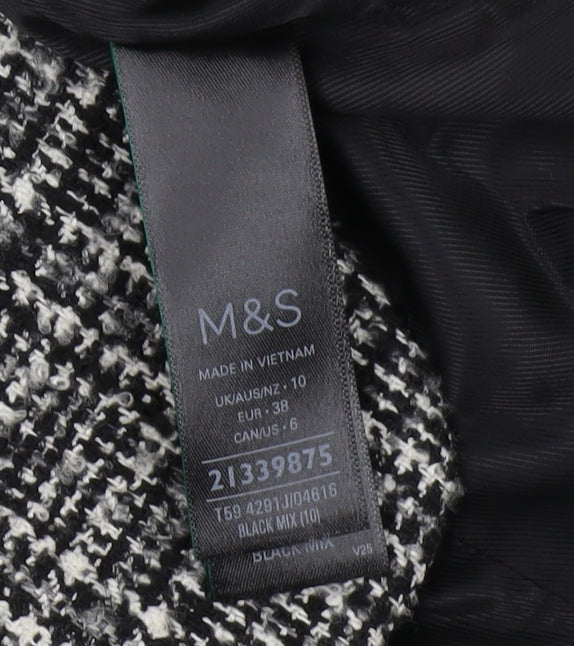 Marks and Spencer Women's Black Plaid Suit Jacket