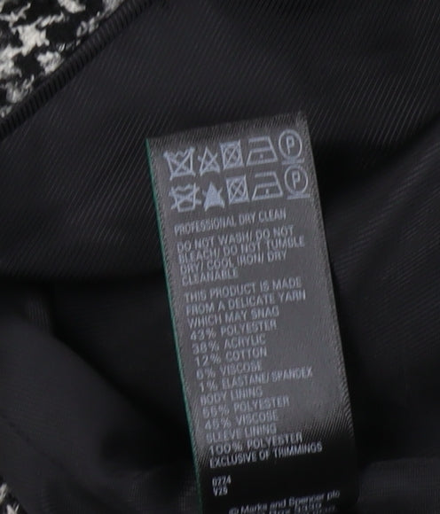 Marks and Spencer Women's Black Plaid Suit Jacket