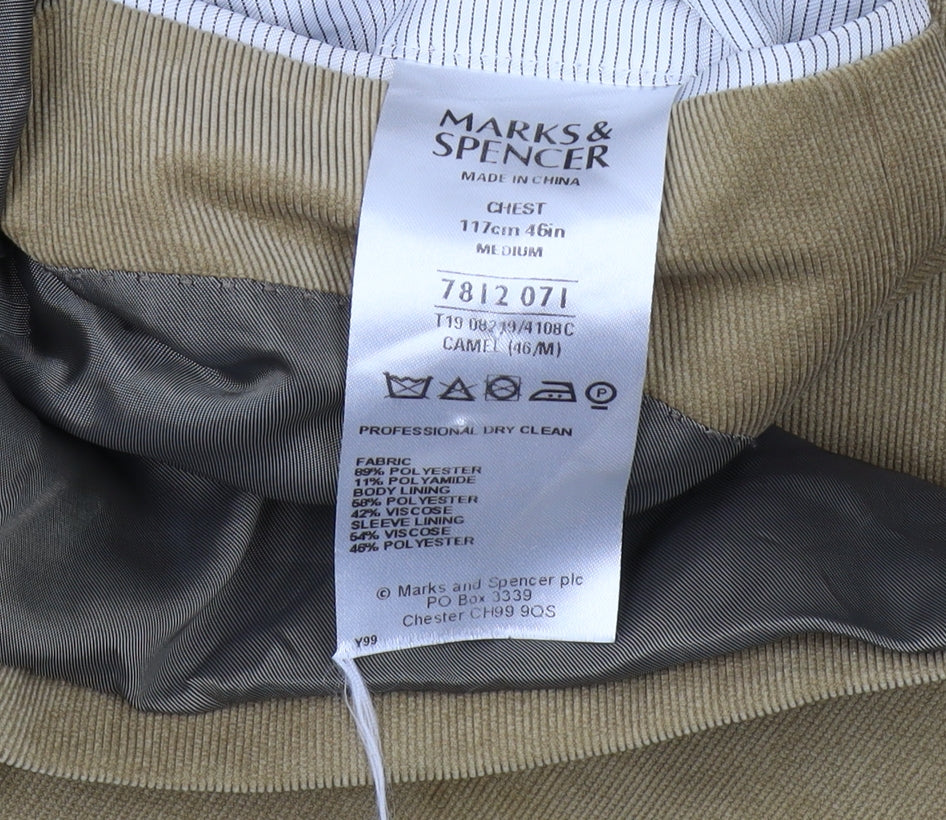 Mens UK Size 46 Marks and Spencer Regular Beige Suit Jacket