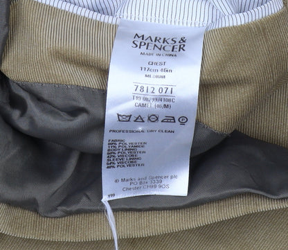 Mens UK Size 46 Marks and Spencer Regular Beige Suit Jacket