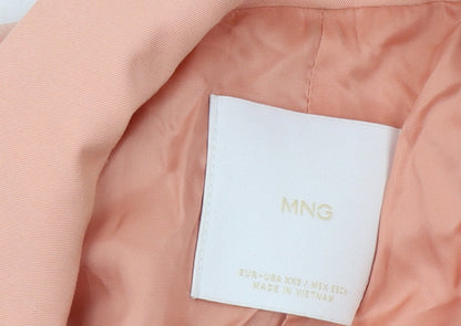 Womens UK Size XXS MNG Regular Pink Suit Jacket