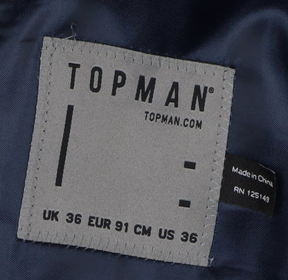 Mens UK Size 36 Topman Regular Blue Suit Jacket