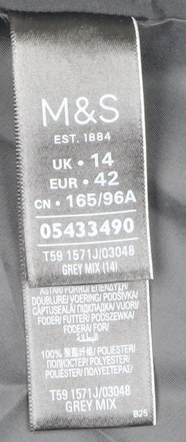 Marks and Spencer Women's Grey Suit Jacket Size 14