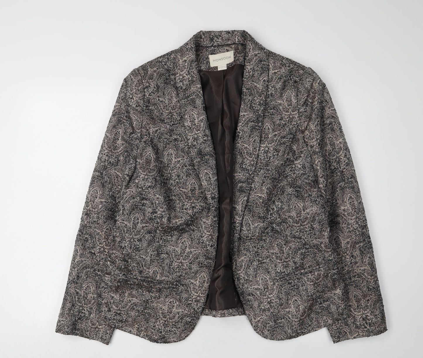 Monsoon Women's Grey Bouclé Blazer Size 16