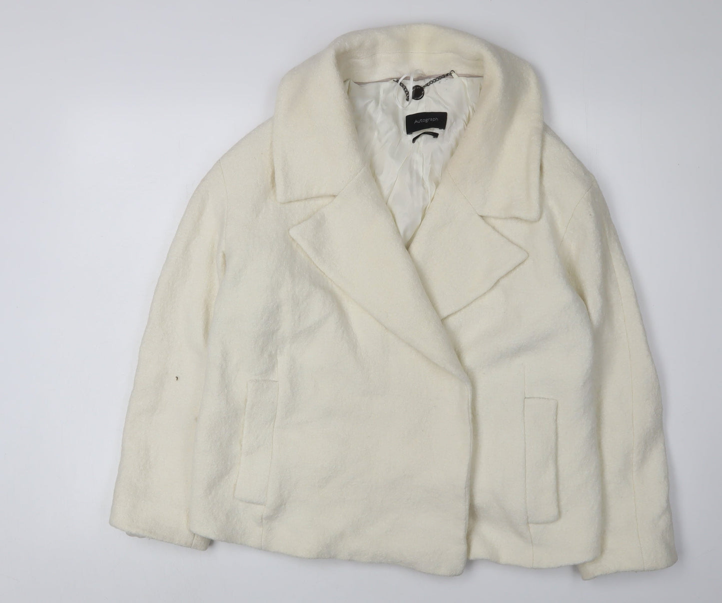 Womens UK Size 14 Marks and Spencer Ivory Overcoat