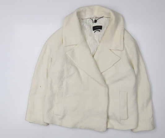 Womens UK Size 14 Marks and Spencer Ivory Overcoat
