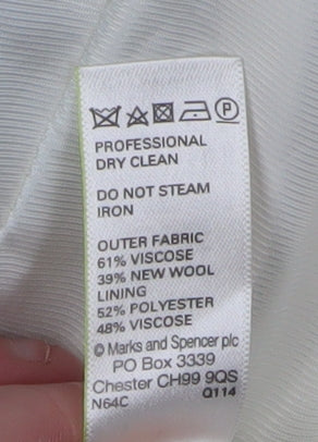 Womens UK Size 14 Marks and Spencer Ivory Overcoat
