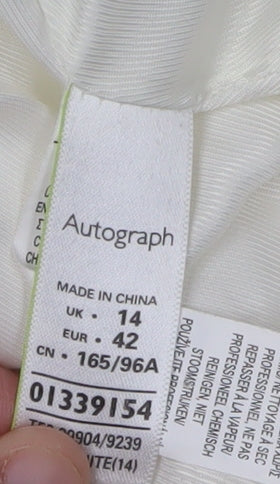 Womens UK Size 14 Marks and Spencer Ivory Overcoat
