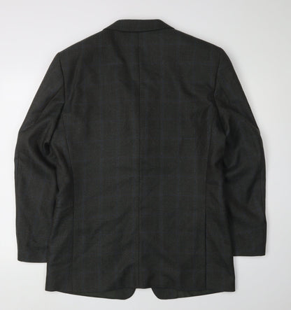 Alain Dubeau Men's Green Check Blazer, Size 38R