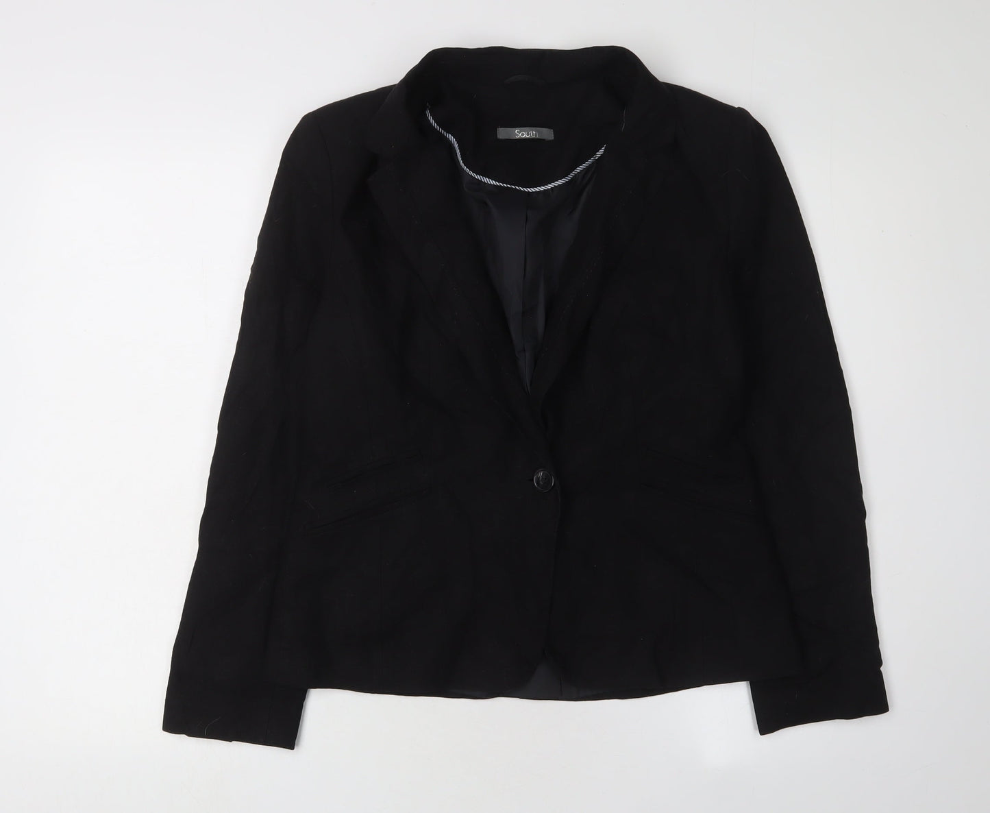 South Women's Black Blazer, Size 12, Workwear Chic