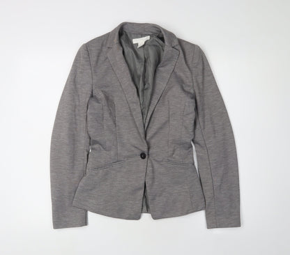 H&M Women's Grey Regular Blazer, Size 4, Business Casual
