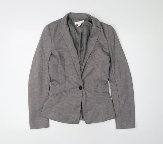 H&M Women's Grey Regular Blazer, Size 4, Business Casual