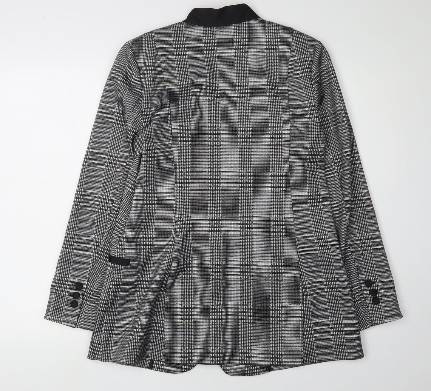 Wuli:Luu Women's Grey Check Blazer Jacket Size 10