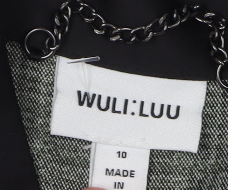 Wuli:Luu Women's Grey Check Blazer Jacket Size 10