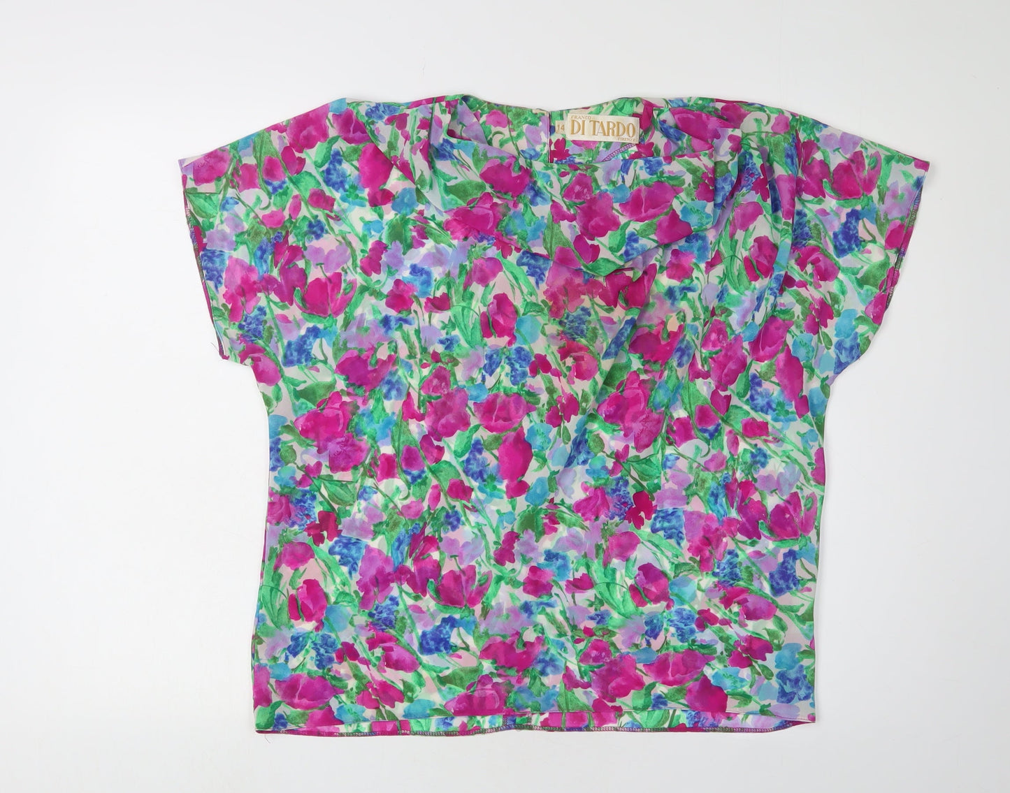 DI TARDO Women's Multicoloured Floral Blouse, Size 14
