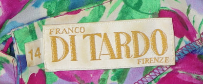 DI TARDO Women's Multicoloured Floral Blouse, Size 14