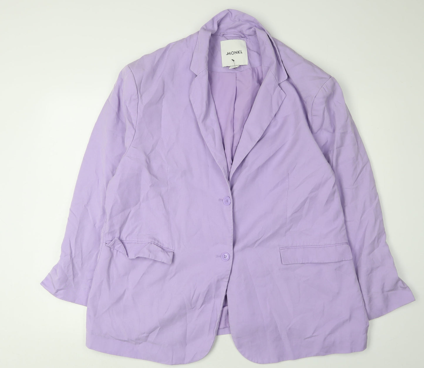 Monki Women Purple Blazer L Woven Suit Jacket