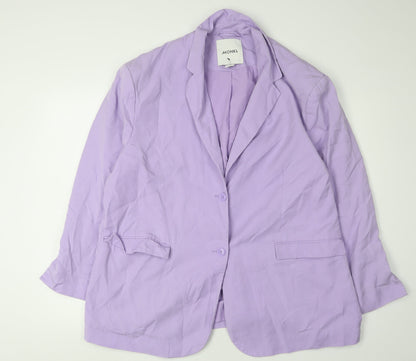 Monki Women Purple Blazer L Woven Suit Jacket