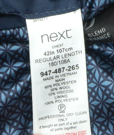 Mens UK Size 42 NEXT Regular Blue Suit Jacket