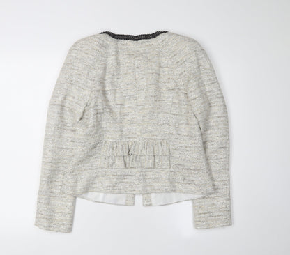 Marks and Spencer Women Ivory Bouclé Crop Blazer Size 10