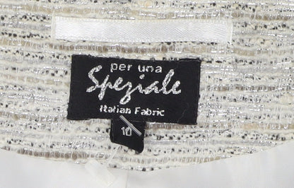 Marks and Spencer Women Ivory Bouclé Crop Blazer Size 10