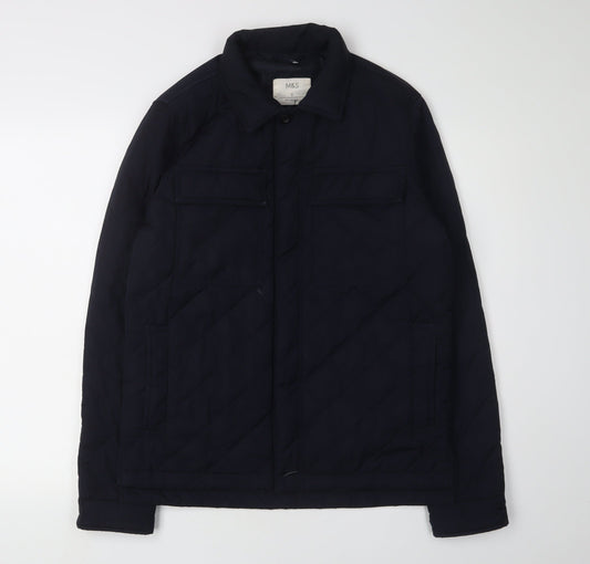Mens UK Size S Marks and Spencer Blue Quilted Coat