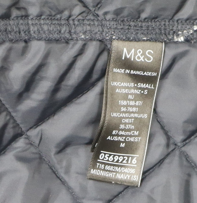 Mens UK Size S Marks and Spencer Blue Quilted Coat