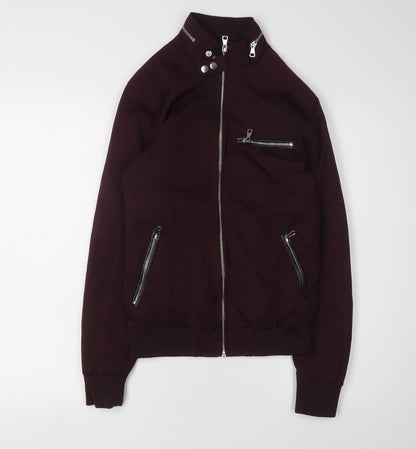 Womens UK Size 2XS River Island Brown Motorcycle Jacket