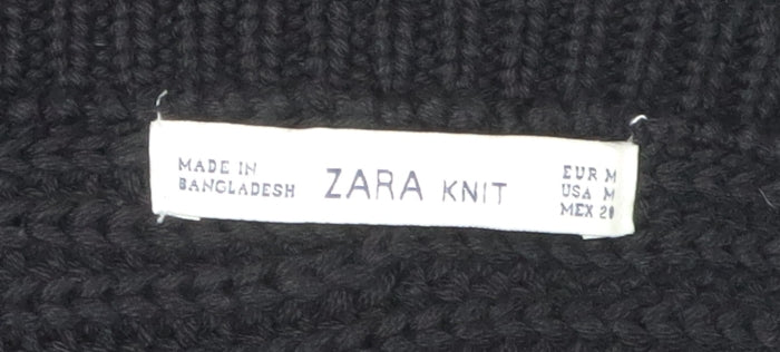 Womens UK Size M Zara Black Pullover Jumper