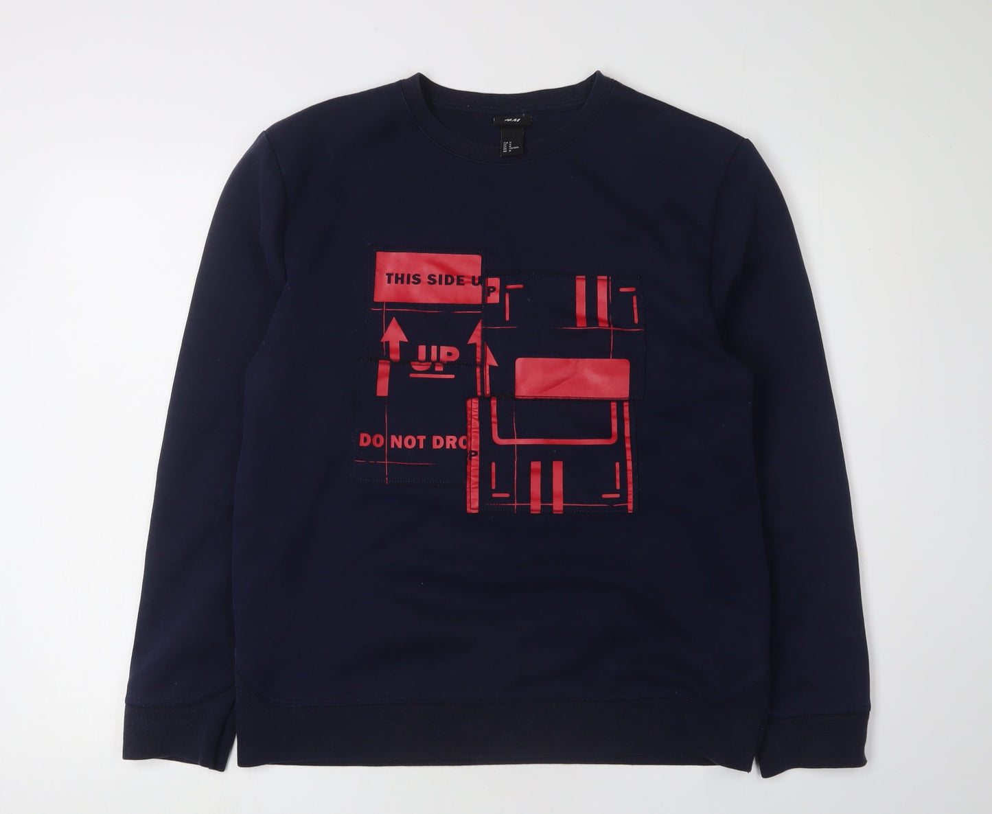 Mens UK Size M H&M Blue Pullover Sweatshirt