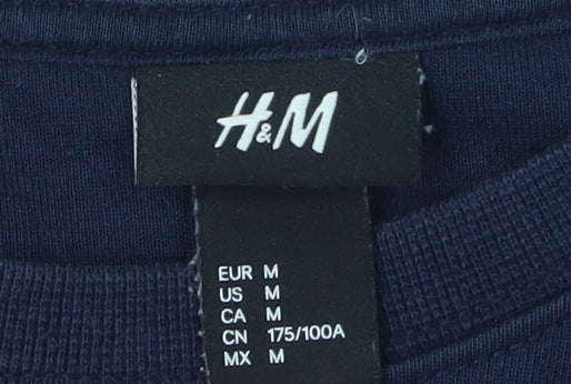 Mens UK Size M H&M Blue Pullover Sweatshirt