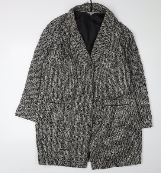 Womens UK Size 14 Marks and Spencer Black Overcoat