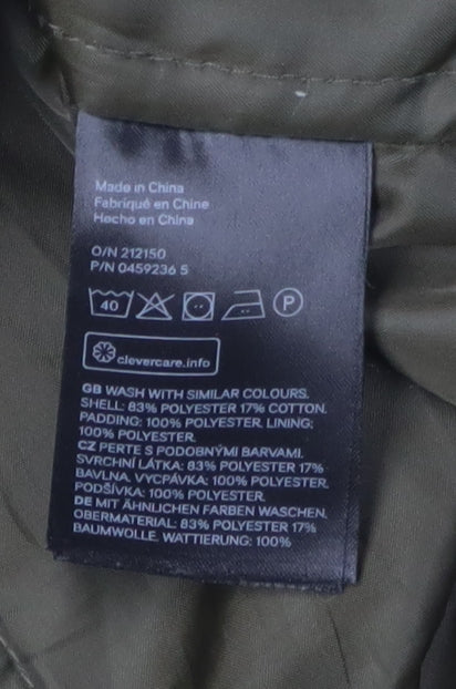 Womens UK Size 8 H&M Green Parka Coat